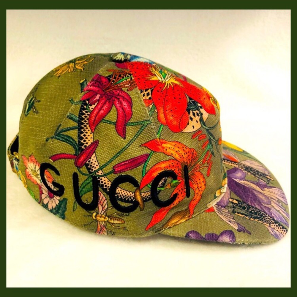 New Gucci Flora Military Green Baseball Hat Cap